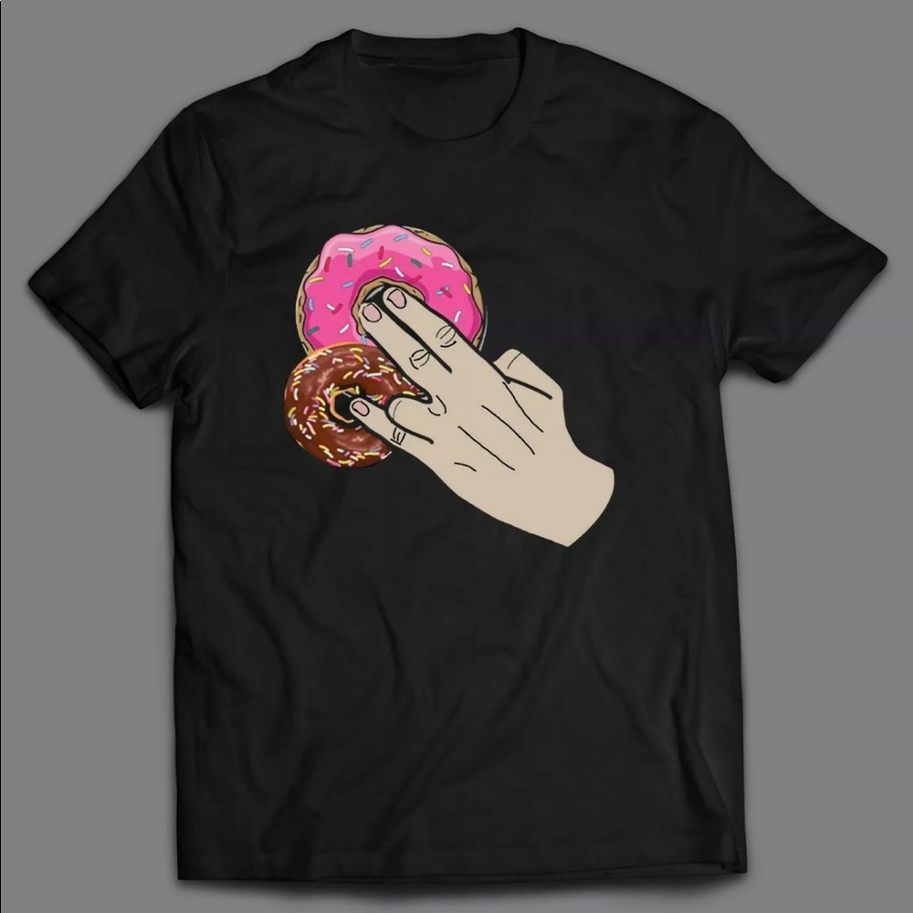 TWO IN PINKY ONE IN STINKY DOUGHNUTS HUMOR SHIRT